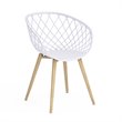 Jamesdar Kurv Steel Chat Set in White & Natural