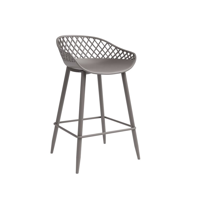 Jamesdar Kurv Steel Counter Stool 2 Piece Set in Warm Gray