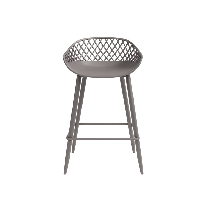 Jamesdar Kurv Steel Counter Stool 2 Piece Set in Warm Gray
