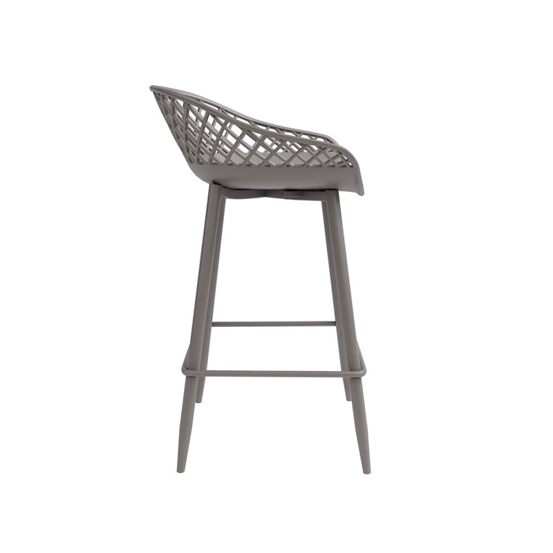 Jamesdar Kurv Steel Counter Stool 2 Piece Set in Warm Gray