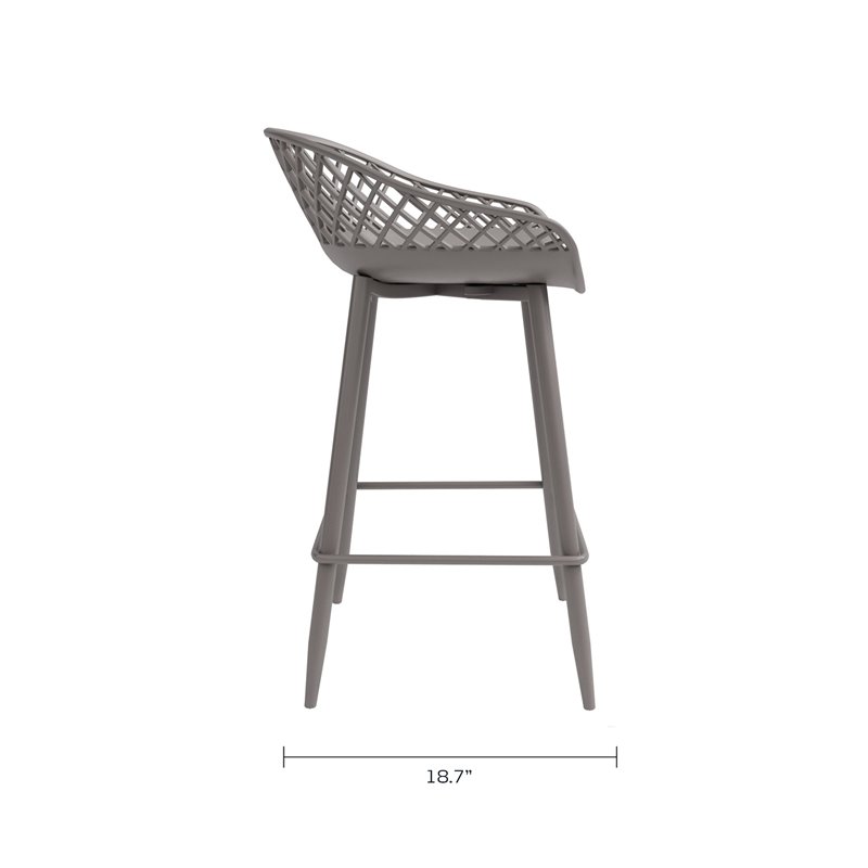 Jamesdar Kurv Steel Counter Stool 2 Piece Set in Warm Gray