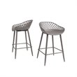 Jamesdar Kurv Steel Counter Stool 2 Piece Set in Warm Gray