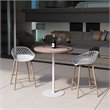 Jamesdar Kurv Plastic and Steel Counter Stool 2 Piece Set in White & Natural