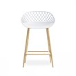 Jamesdar Kurv Plastic and Steel Counter Stool 2 Piece Set in White & Natural