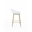 Jamesdar Kurv Plastic and Steel Counter Stool 2 Piece Set in White & Natural