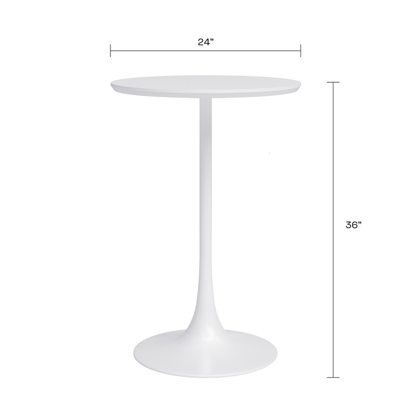 Jamesdar Kurv Steel Counter Height Cafe Table in White