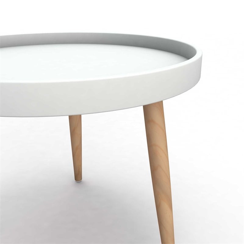Jamesdar Kurv Plastic and Steel Chat Table in White & Natural