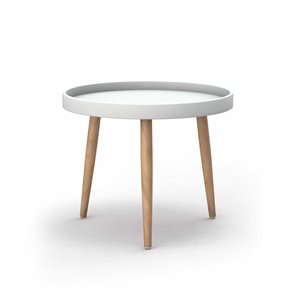 jamesdar kurv plastic and steel chat table in white & natural