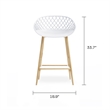 Jamesdar Kurv 3-Piece Counter Height Bistro Set in White for Indoor/Outdoor