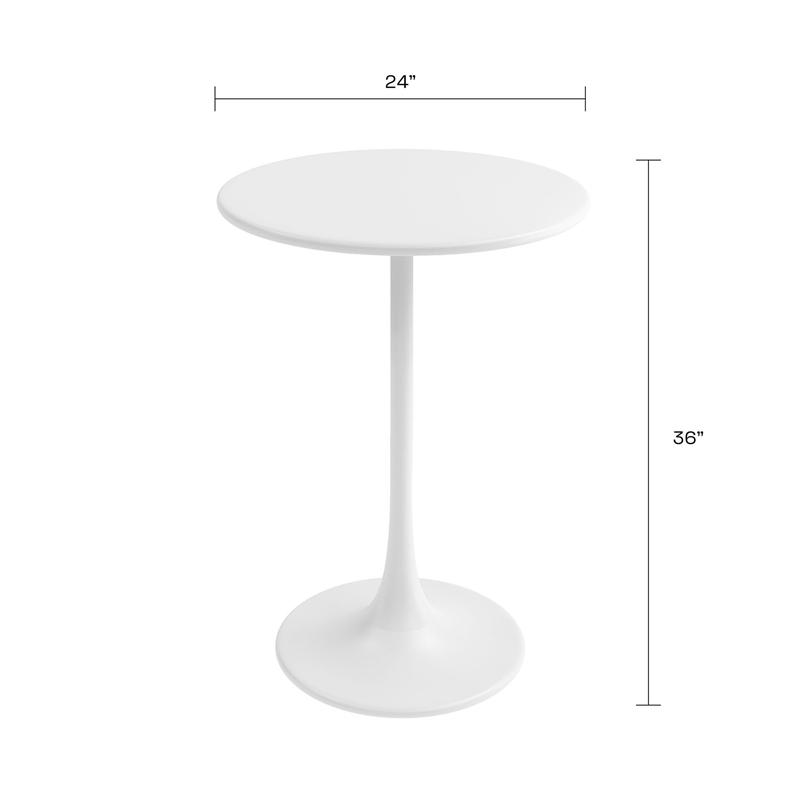 Jamesdar Kurv 3-Piece Counter Height Bistro Set in White for Indoor/Outdoor