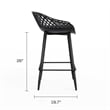 Jamesdar Kurv 3-Piece Counter Height Bistro Set in Black for Indoor/Outdoor