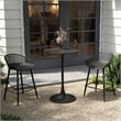 Jamesdar Kurv 3-Piece Counter Height Bistro Set in Black for Indoor/Outdoor