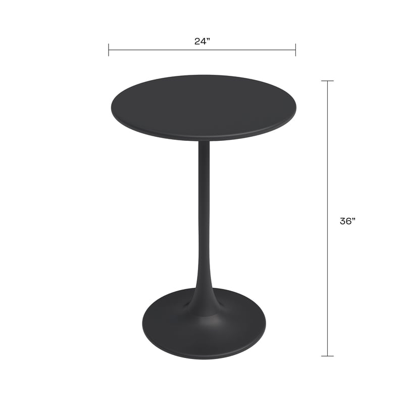 Jamesdar Kurv 3-Piece Counter Height Bistro Set in Black for Indoor/Outdoor