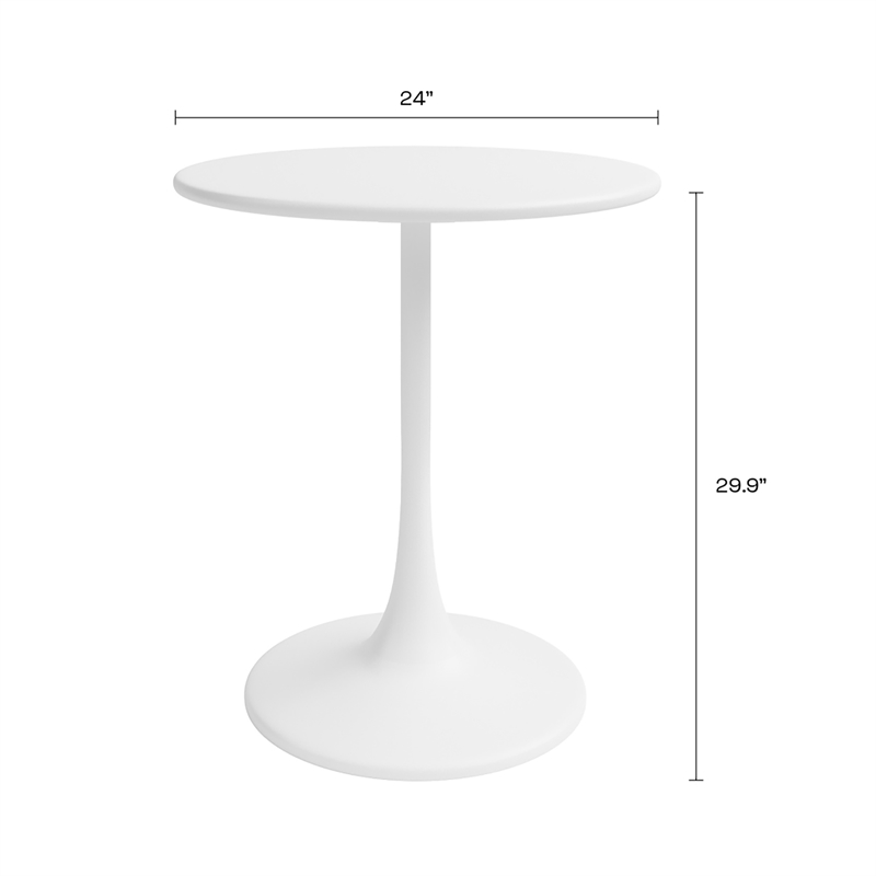Jamesdar Kurv 3-Piece Bistro Set in White and Natural Indoor/Outdoor