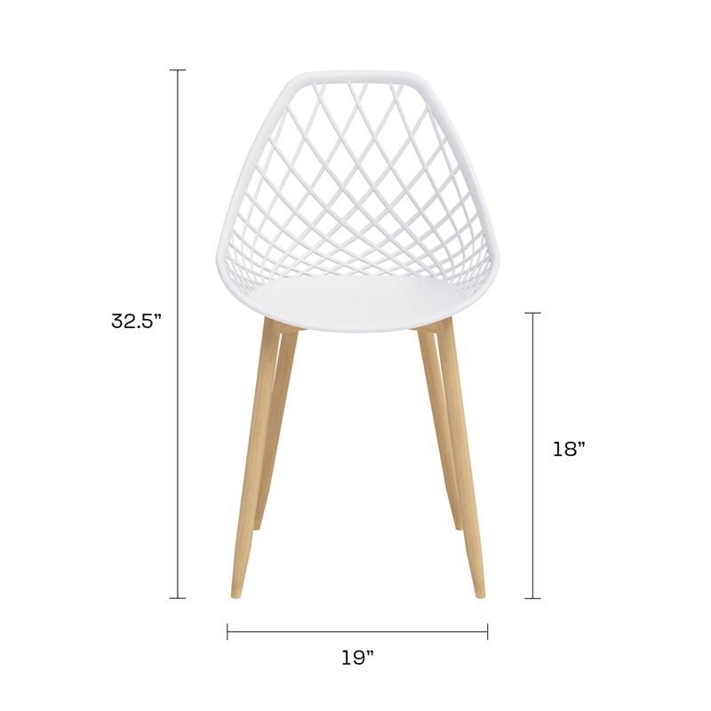 Jamesdar Kurv 3-Piece Bistro Set in White and Natural Indoor/Outdoor