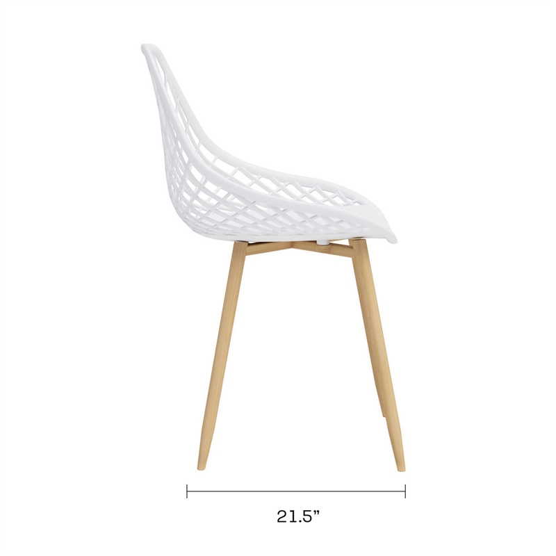Jamesdar Kurv 3-Piece Bistro Set in White and Natural Indoor/Outdoor