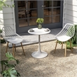 Jamesdar Kurv 3-Piece Bistro Set in White and Natural Indoor/Outdoor
