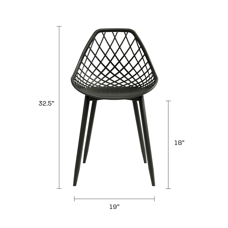 Jamesdar Kurv 3-Piece Bistro Set in Black Indoor/Outdoor