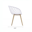 Jamesdar Kurv 3-Piece Lux Bistro Set in White and Natural Indoor/Outdoor