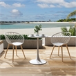 Jamesdar Kurv 3-Piece Lux Bistro Set in White and Natural Indoor/Outdoor