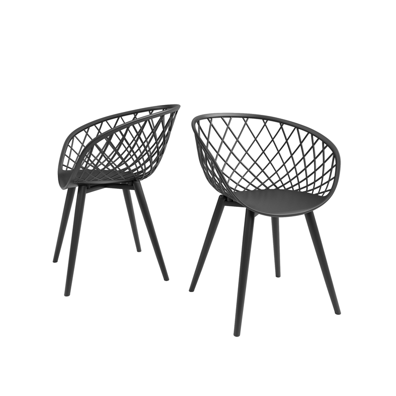 Jamesdar Kurv 3-Piece Lux Bistro Set in Black Indoor/Outdoor