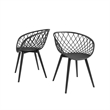 Jamesdar Kurv 3-Piece Lux Bistro Set in Black Indoor/Outdoor