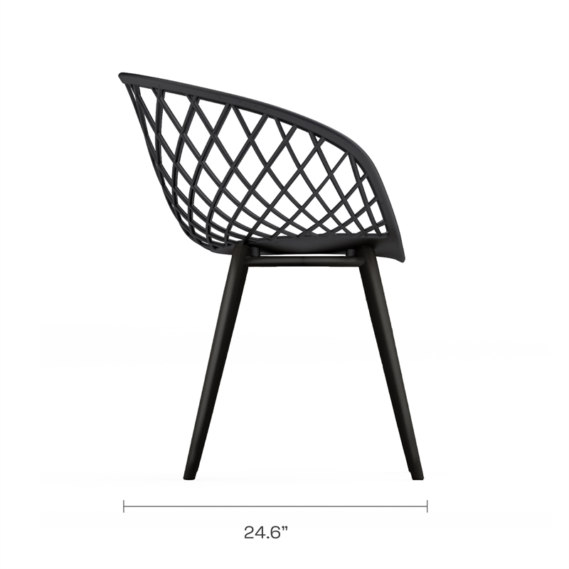 Jamesdar Kurv 3-Piece Lux Bistro Set in Black Indoor/Outdoor