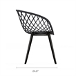 Jamesdar Kurv 3-Piece Lux Bistro Set in Black Indoor/Outdoor