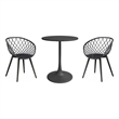 Jamesdar Kurv 3-Piece Lux Bistro Set in Black Indoor/Outdoor