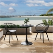 Jamesdar Kurv 3-Piece Lux Bistro Set in Black Indoor/Outdoor