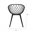 Jamesdar Kurv 3-Piece Lux Dining Set in White Faux Marble and Black