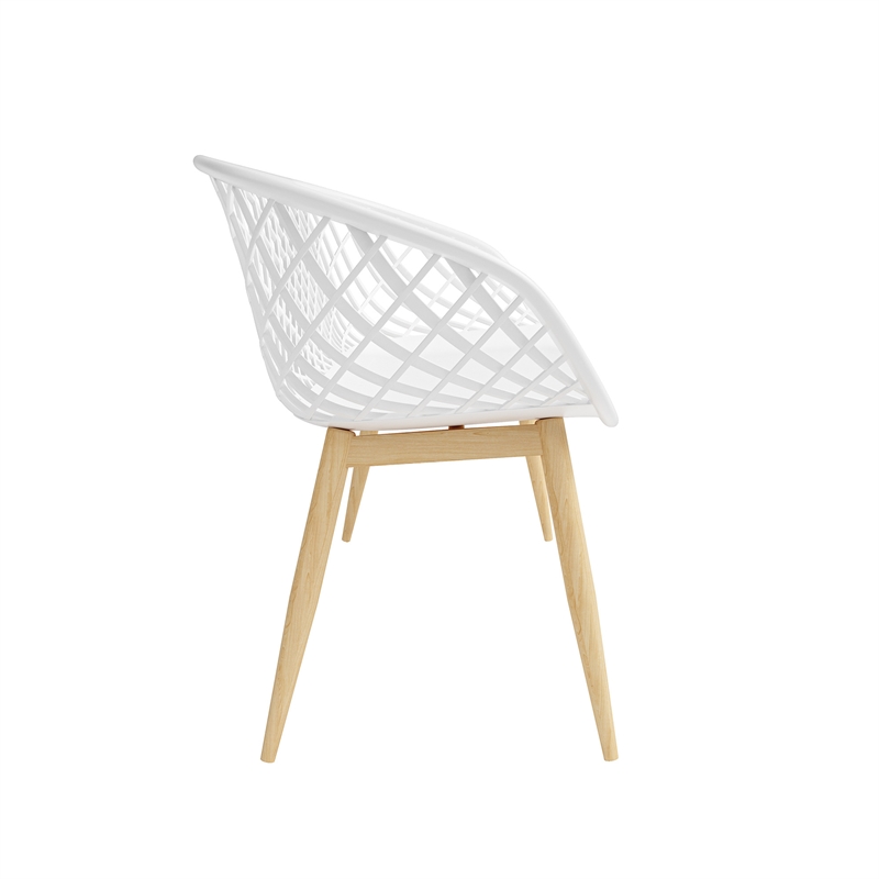 Jamesdar Kurv Bench White and Natural Indoor/Outdoor
