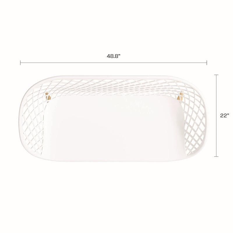 Jamesdar Kurv Bench White and Natural Indoor/Outdoor