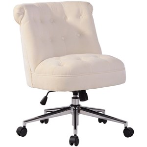 furniturer jaren swivel modern velvet upholstered home office chair in beige