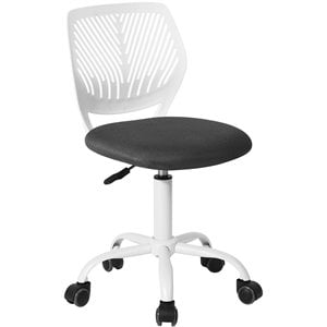 FurnitureR Carnation Swivel Teen Plastic and Mesh Task Chair in Gray