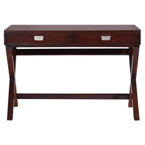furniturer mavis rectangle engineered wood writing desk with 2 drawers
