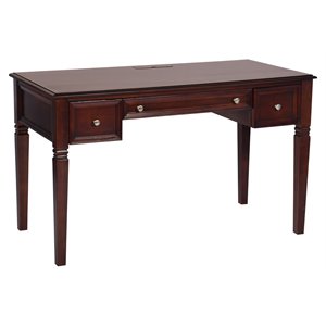 furniturer mildred engineered wood writing desk with 3 drawers in espresso