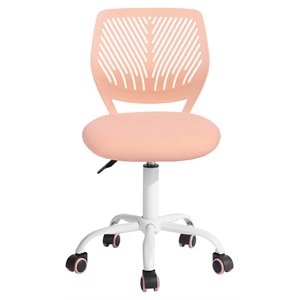 FurnitureR Modern Mesh and Polypropylene Task Chair in Rose Pink