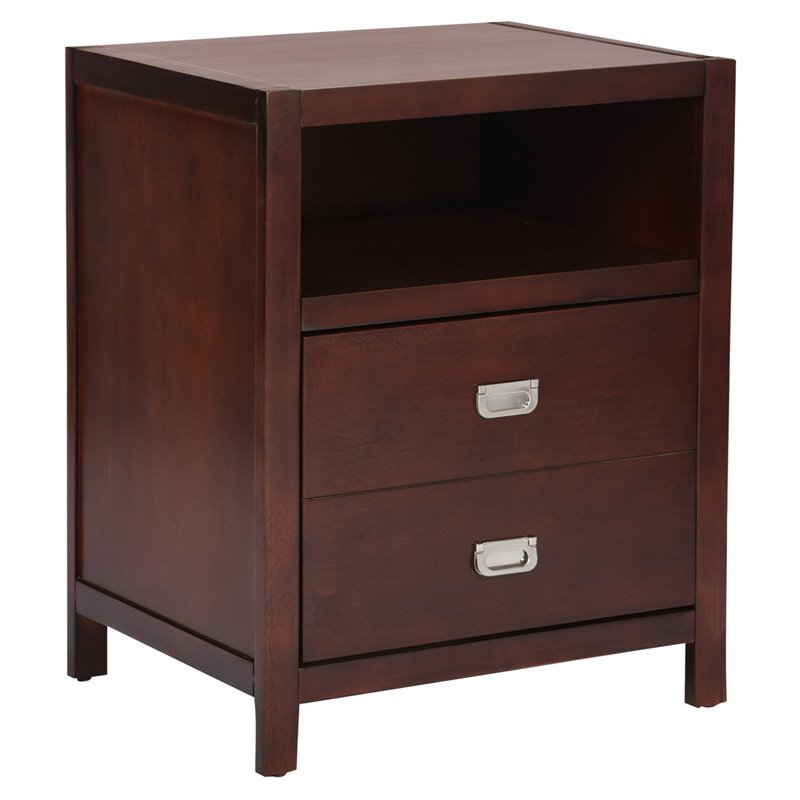 FurnitureR Loralie 27'' Solid Wood Tall Nightstand with Drawer in