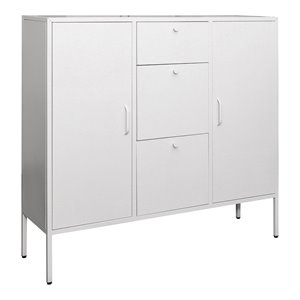 furniturer metal storage cabinet sideboard with 3 drawers and 2 doors