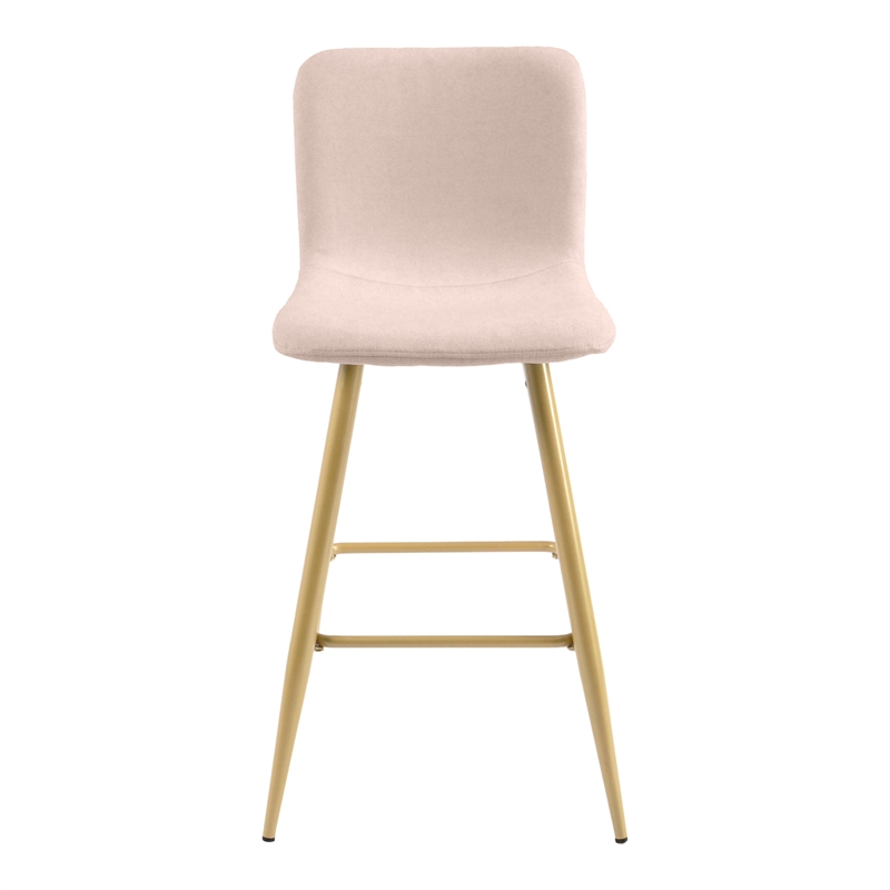 FurnitureR 26 IN Upholstered Metal Frame Bar Stool (Set of 2)