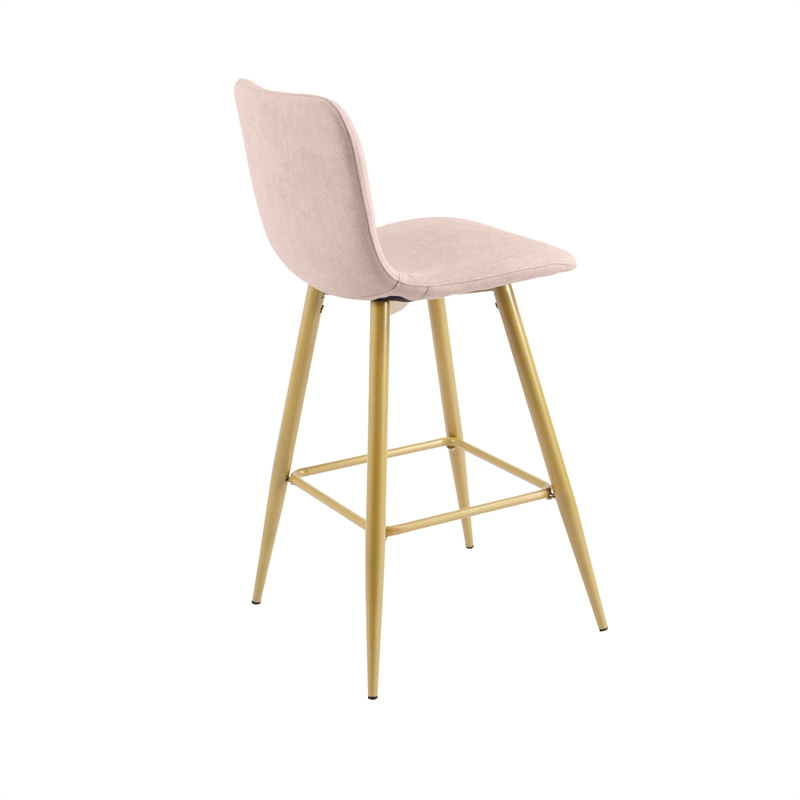 FurnitureR 26 IN Upholstered Metal Frame Bar Stool (Set of 2)