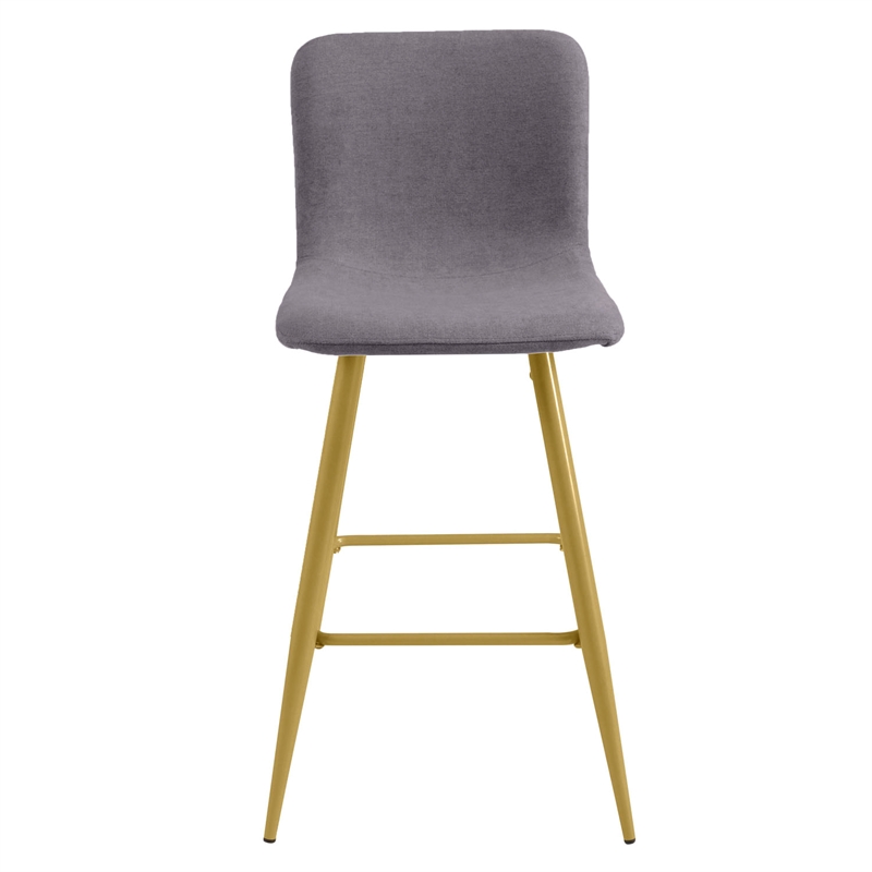 FurnitureR 26 IN Upholstered Metal Frame Bar Stool (Set of 2)