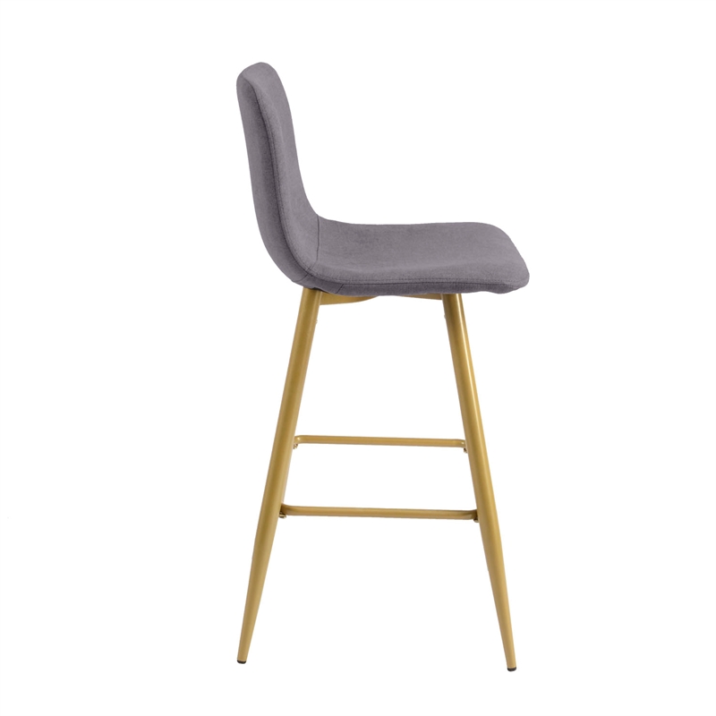 FurnitureR 26 IN Upholstered Metal Frame Bar Stool (Set of 2)