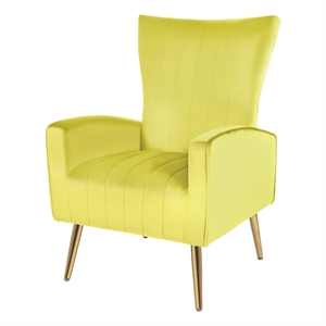 homycasa accent chair yellow velvet upholstered high back armchair