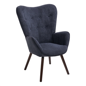 homycasa blue fabric upholstered tufted armrest wingback arm chair