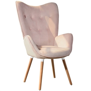 homycasa yellow wingback velvet upholstered accent chair for living room