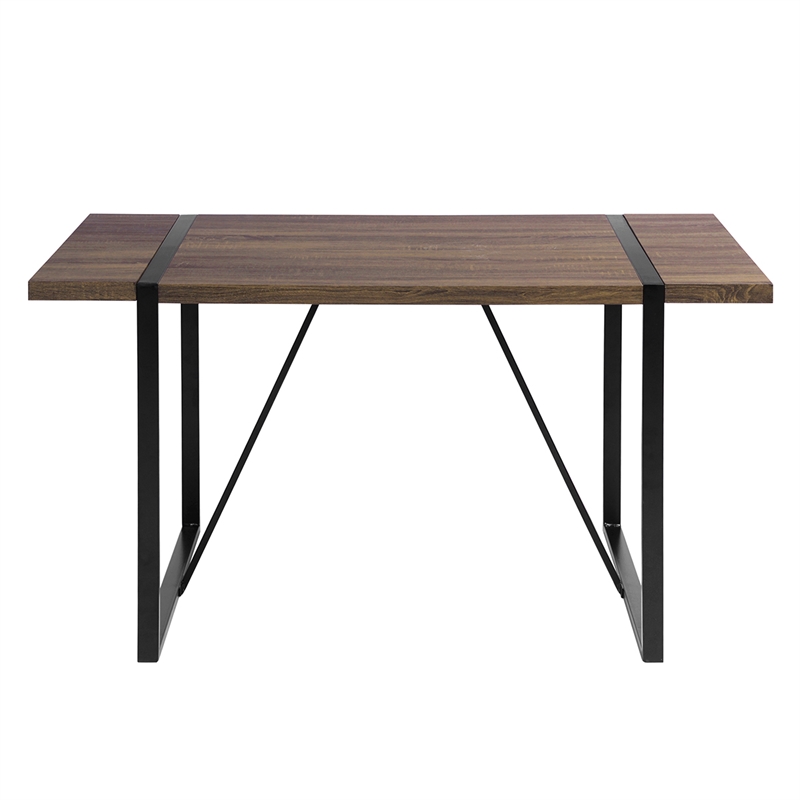 Homycasa 55 IN Rustic Dining Table Black Metal U Legs Cymax Business