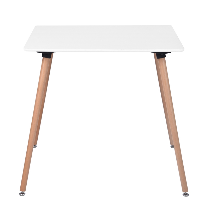 Homycasa 31.5 IN Dining Table Solid Wood Square Legs White