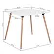 Homycasa 31.5 IN Dining Table Solid Wood Square Legs White